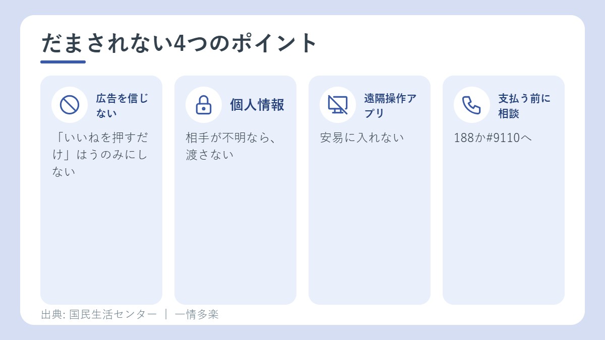 だまされない4つのポイント