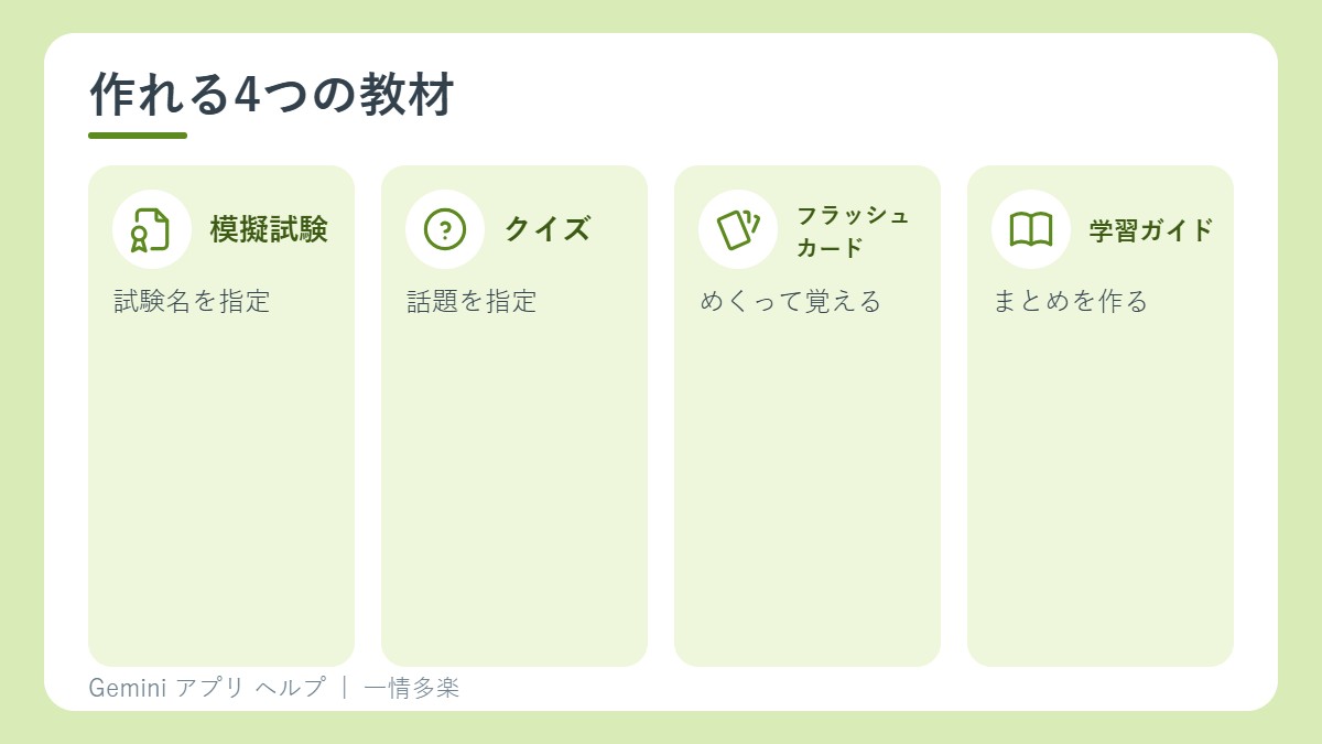 作れる4つの学習教材