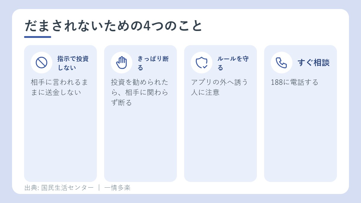 だまされないための4つのこと