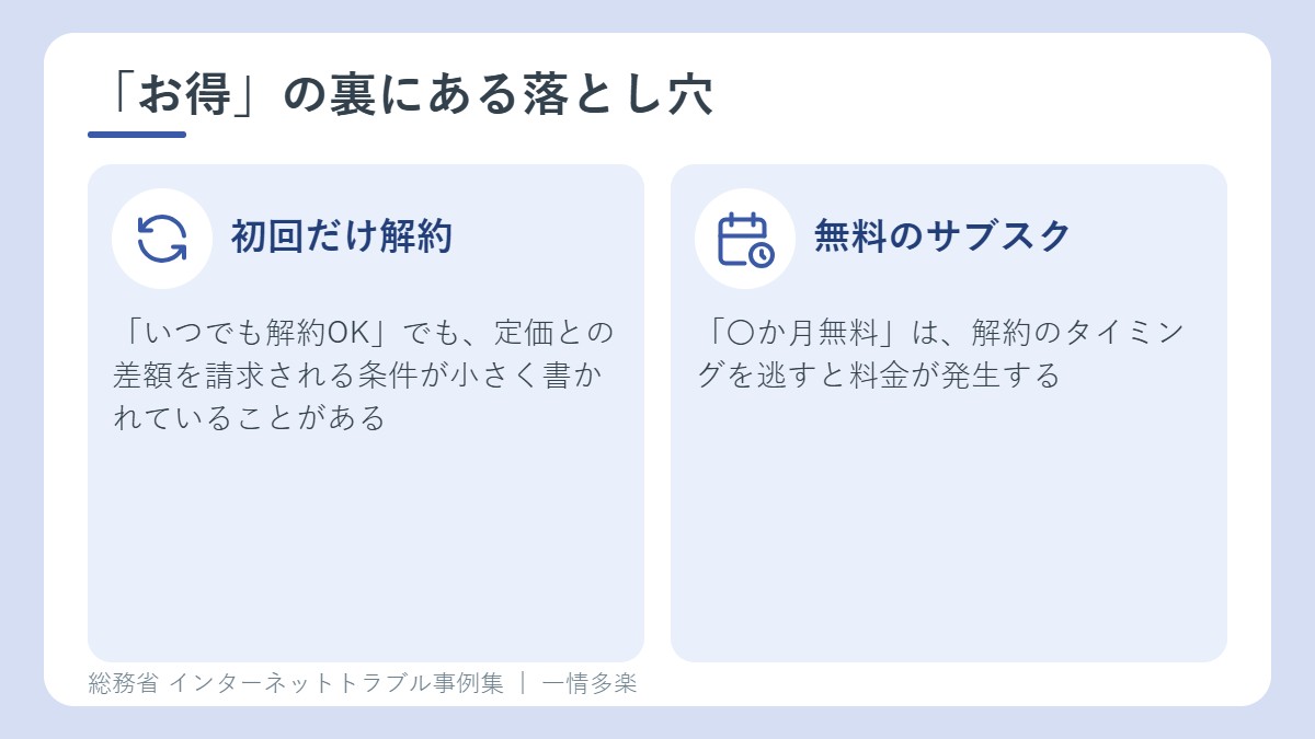 定期購入やサブスクの落とし穴