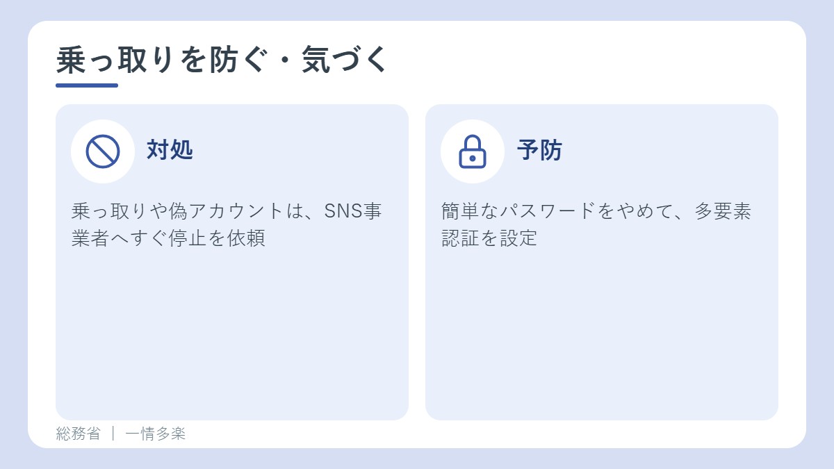 SNSアカウント乗っ取りの対処と予防