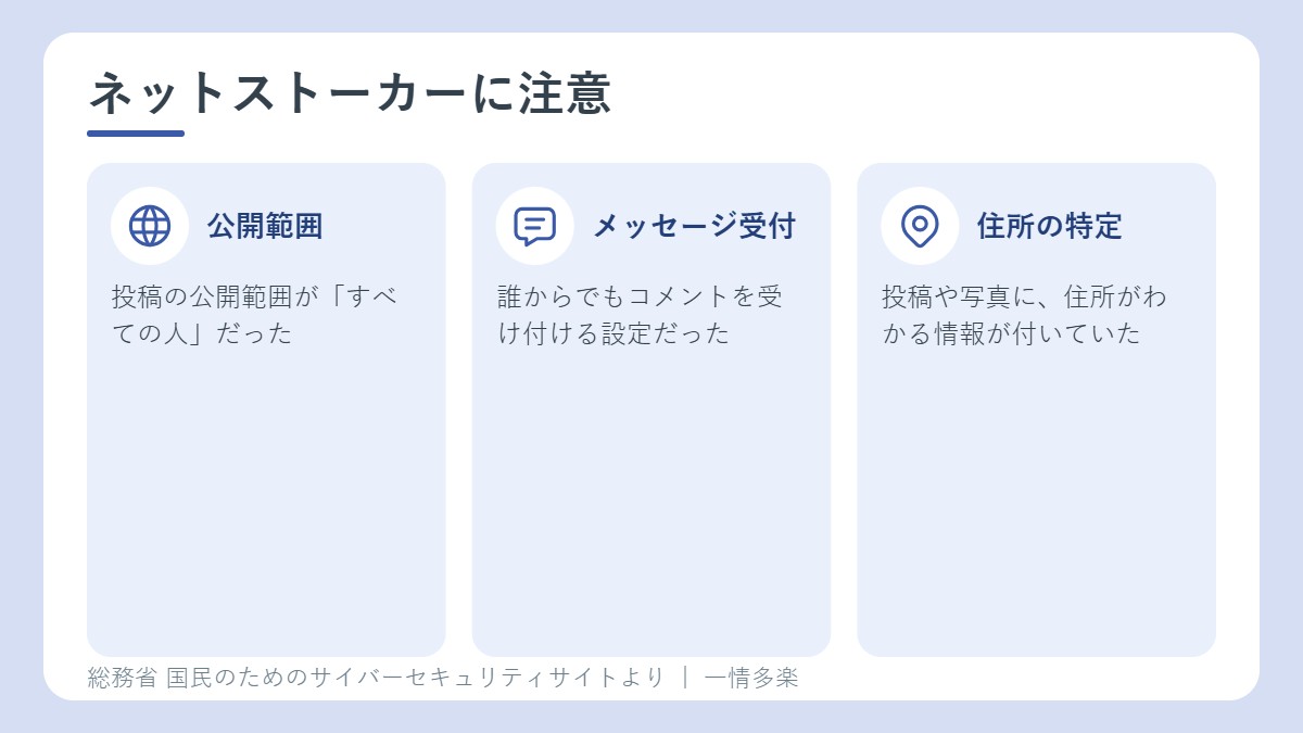 ネットストーカー被害の原因